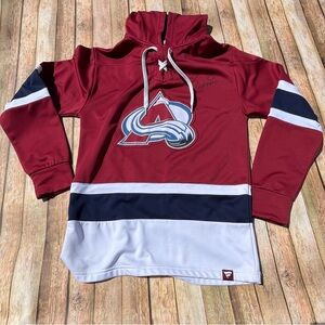 Fanatics Colorado Avalanche Signed Small Men’s Maroon and White Hoodie Jersey